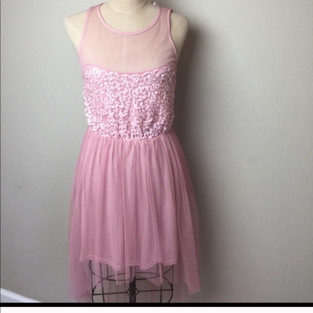 Short to long tulle sequin dress